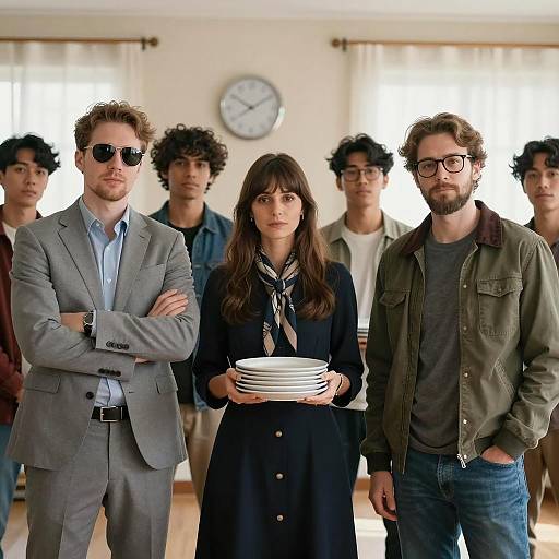 Seven People in a Bright Room