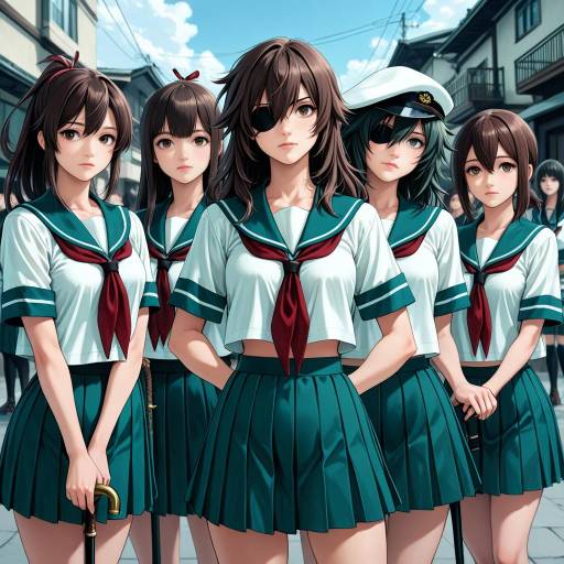 Japanese Schoolgirls in Stylish Uniforms