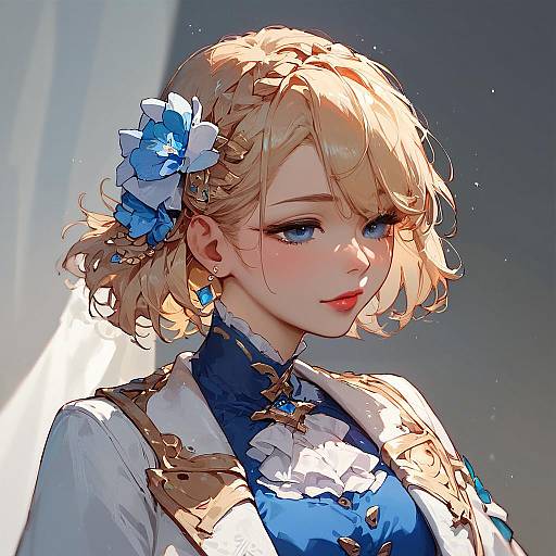 Anime Girl with Frilled Outfit