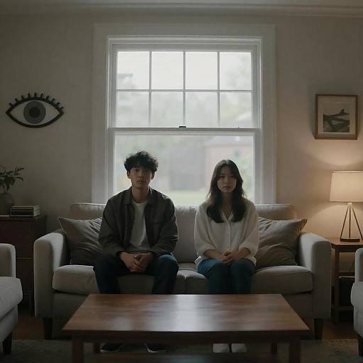 Dimly Lit Living Room Portrait