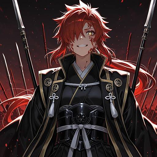 Illustration of Mori nagayoshi (fate), fate (series) in the style of Teshima nari