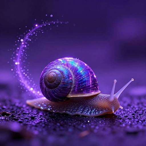 Cosmic Snail with Vibrant Spiral Shell