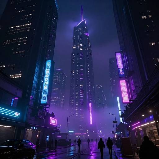 Neon Cyberpunk Metropolis at Night