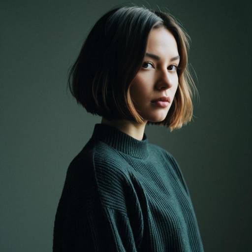 Young Woman with Ear-Length Bob Hairstyle