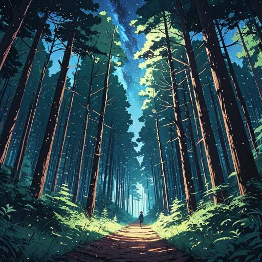 Dreamy Maximalist Forest Under Starry Skies Dreamy Maximalist Forest Under Starry Skies