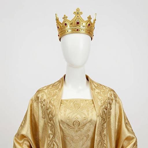 Golden Crowned Mannequin in Robe