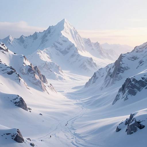Serene 3D Winter Mountain Landscape