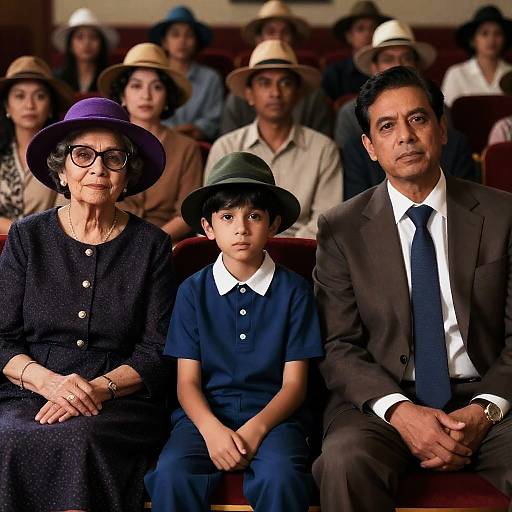Three Generations Seated in Theater
