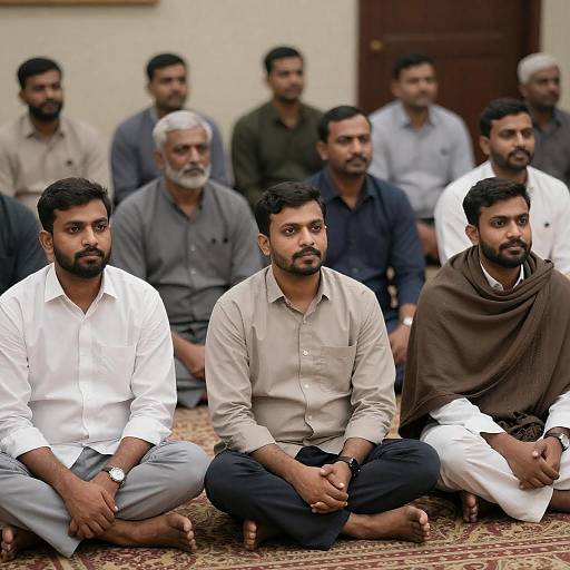 Men Gathered in a Dimly Lit Room