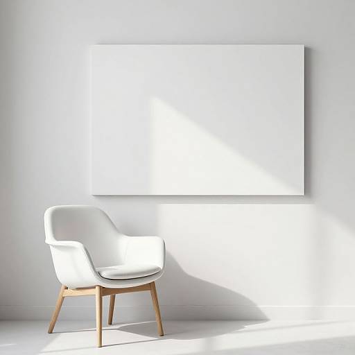 Minimalist White Leather Chair Scene