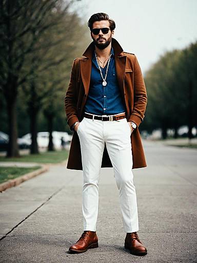 Mod Fashion Man in White Pants