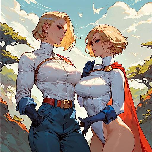 Power Girl Standing Against Sky