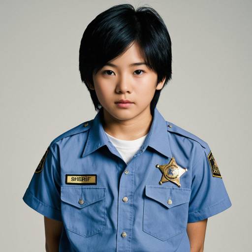 Young Asian Boy in Sheriff Shirt