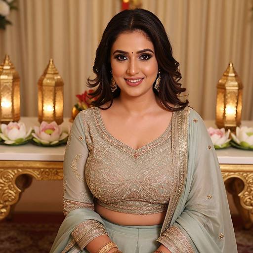 Elegant Indian Bride at Wedding Reception