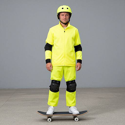 Yellow Highlighter Costume on Skateboard