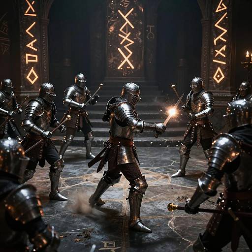 Dynamic Fantasy Battle with Knights and Mages