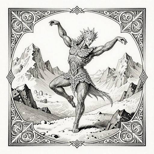 Iceborne Giant Among Snowy Peaks