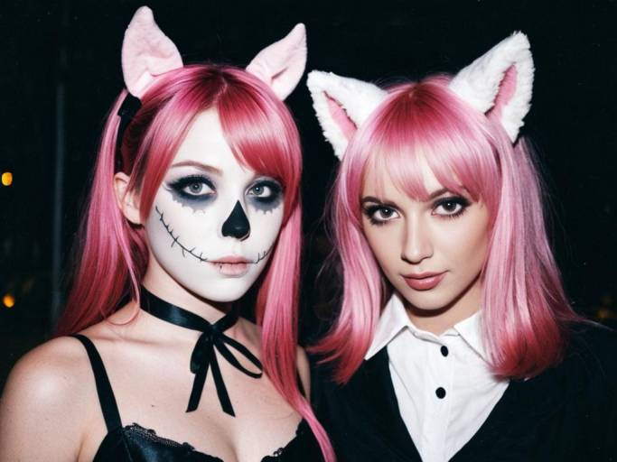 Halloween Pony in Cat Costume Face Swap