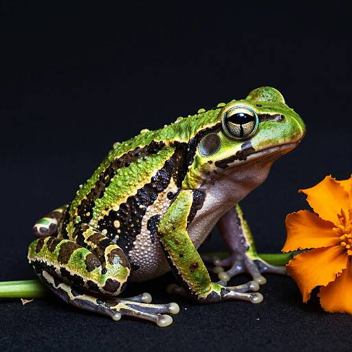 Neon Lime-Green Frog on Branch