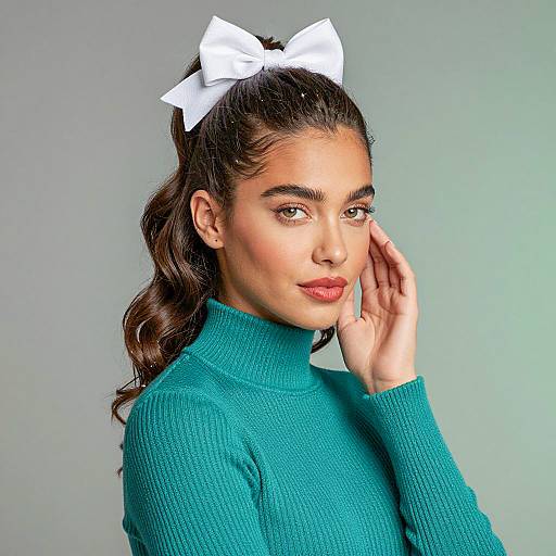 Young Woman in Teal Sweater Portrait