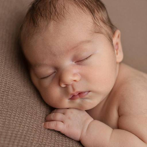 Serene Newborn Baby Close-Up Photograph