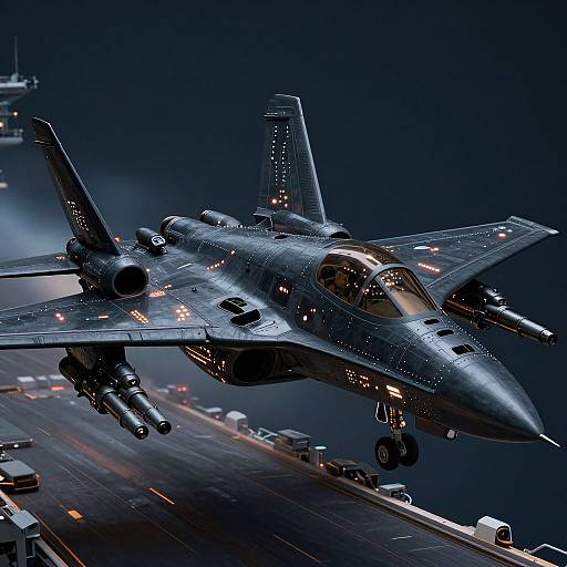 Futuristic Fighter Jet Silhouette Art