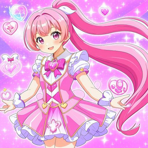 Illustration of Aino megumi, happinesscharge precure! in the style of Avogado6