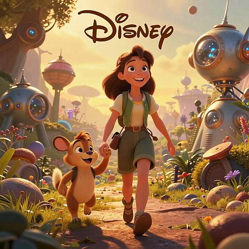 AI Disney Heroine in Mystical Techscape