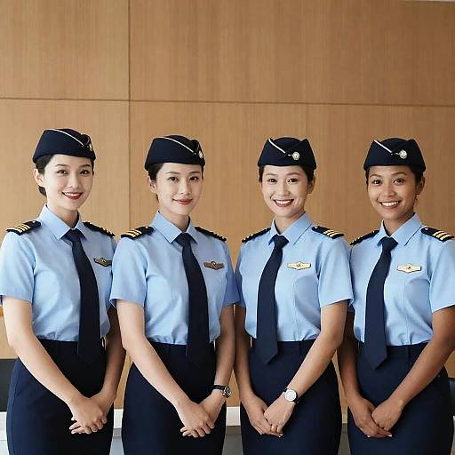 Diverse Airline Pilots in Blue Uniforms