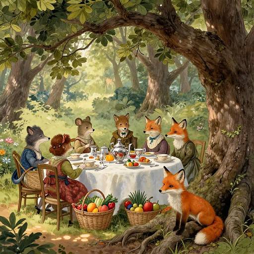 Whimsical Woodland Tea Party Scene