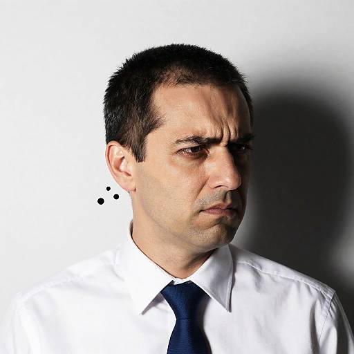 Tense Portrait of a Man in Contrast