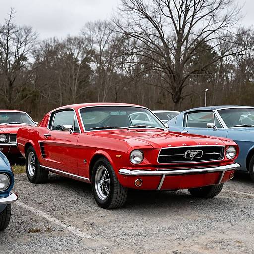 Vibrant Red Classic Ford Mustang