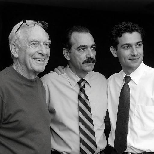 Classic Black and White Portrait of Three Men