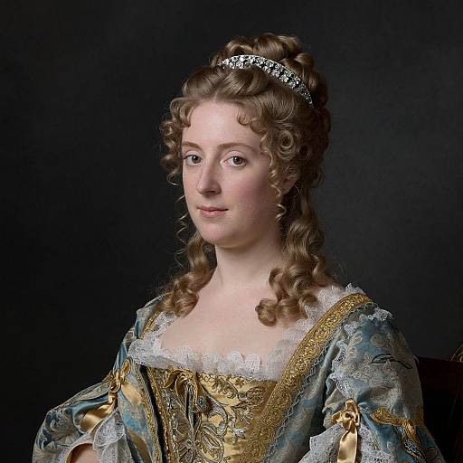 Elegant Portrait of Woman in Historical Gown