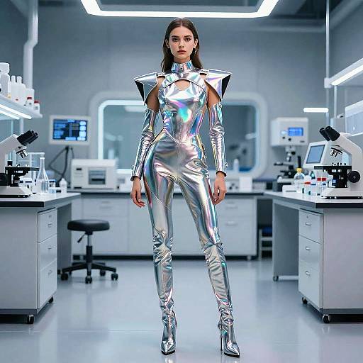 Futuristic Fashion in High-Tech Lab