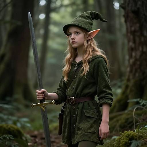 Woodland Elf with Sword and Hat