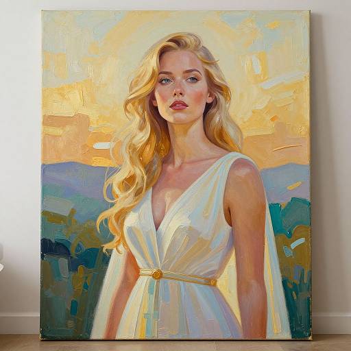 Majestic Blonde Teacher in Warm Glow