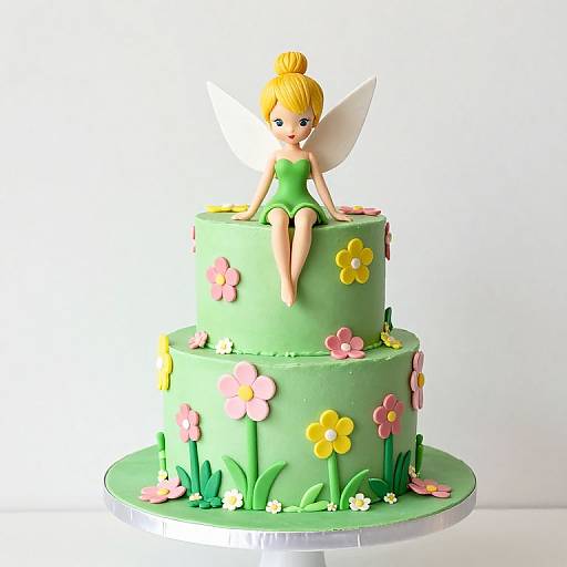 Tinker Bell Inspired Floral Cake