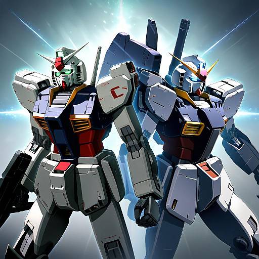 Illustration of Gundam mk ii, gundam in the style of Endou hiroto