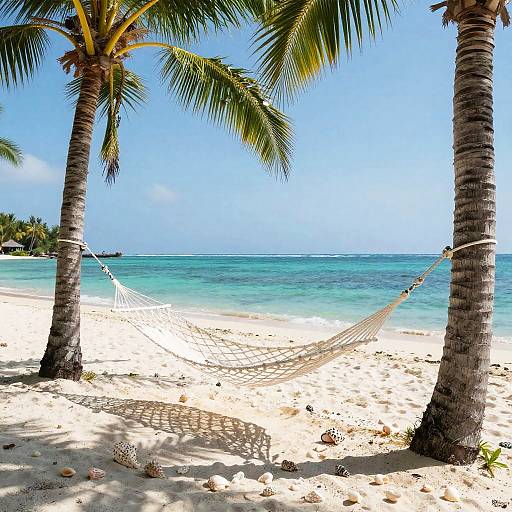Tropical Beach Paradise with Hammock