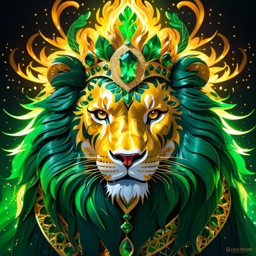 Regal Lion with Fiery Accents Art