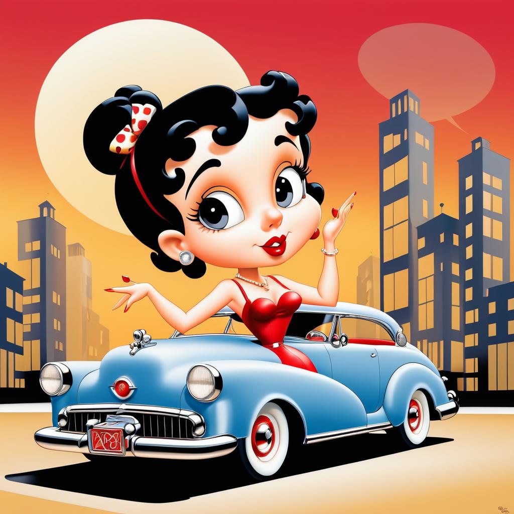 Whimsical Betty Boop in Fleischer Style