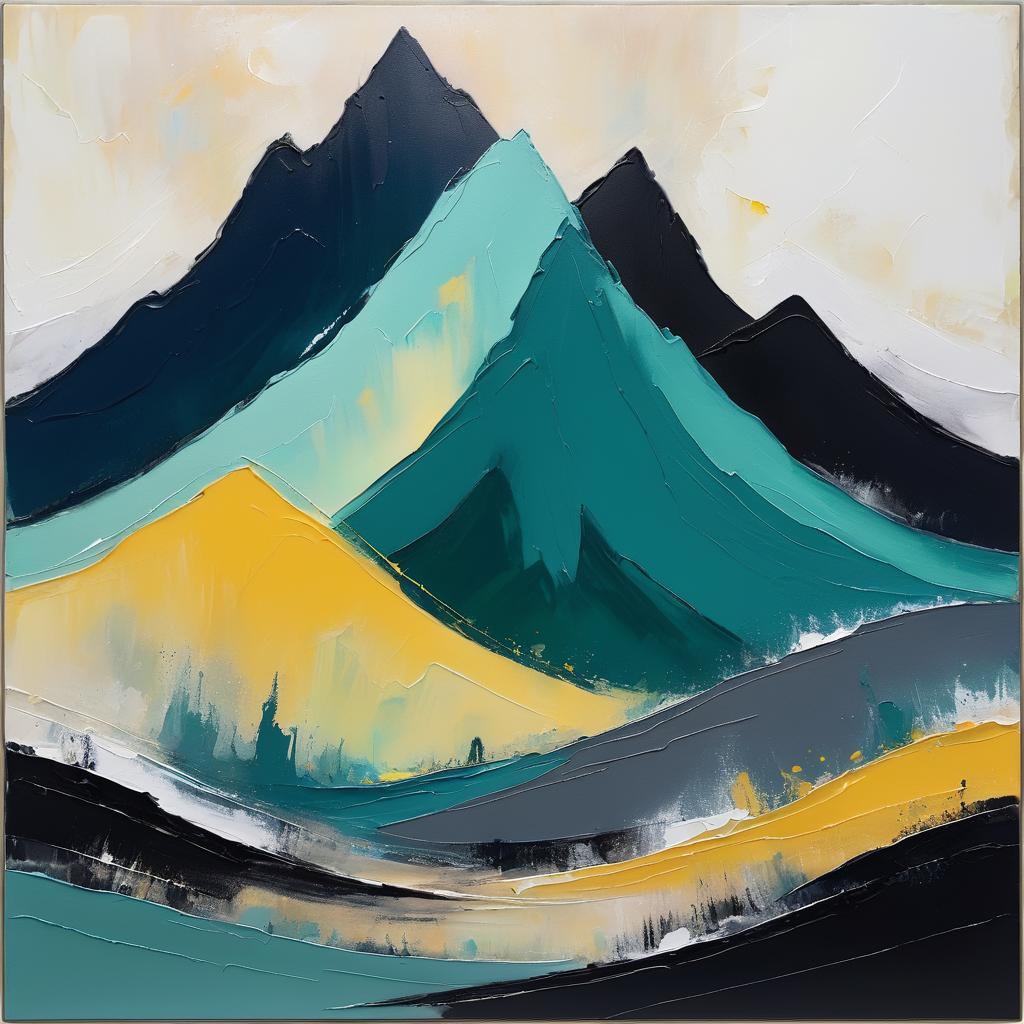 Abstract Mountain Art with Minimalist Style