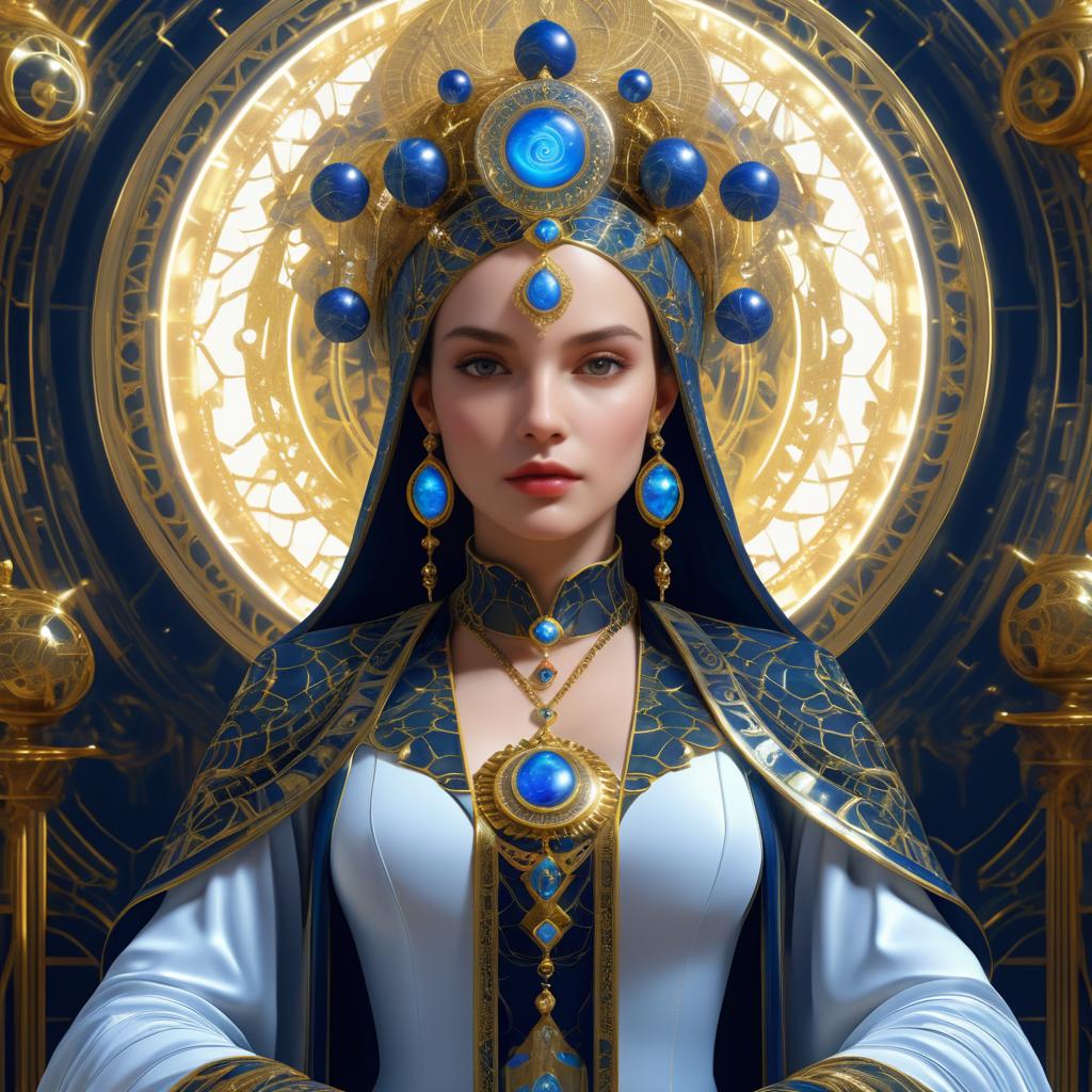 Mystical High Priestess in a Baroque AI World