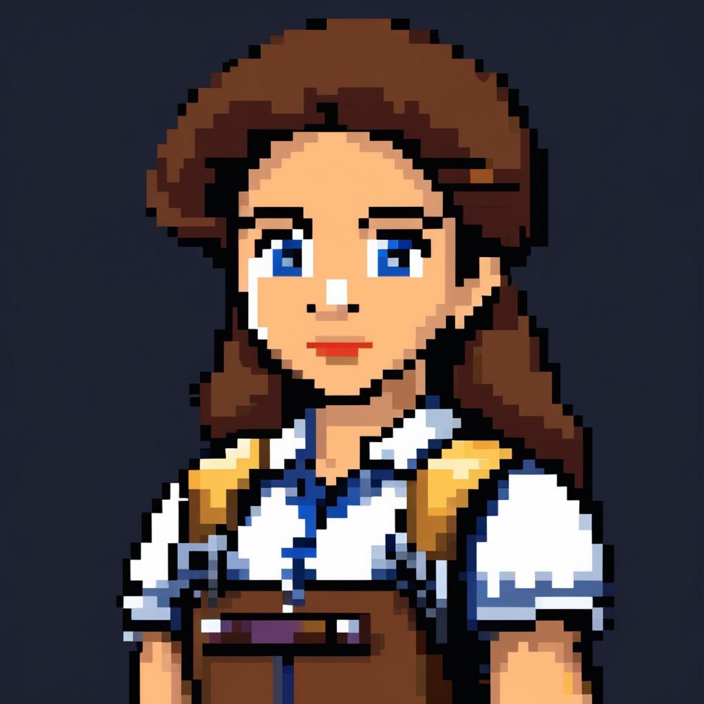 Pixel Art NPC Portrait of Explorer Girl