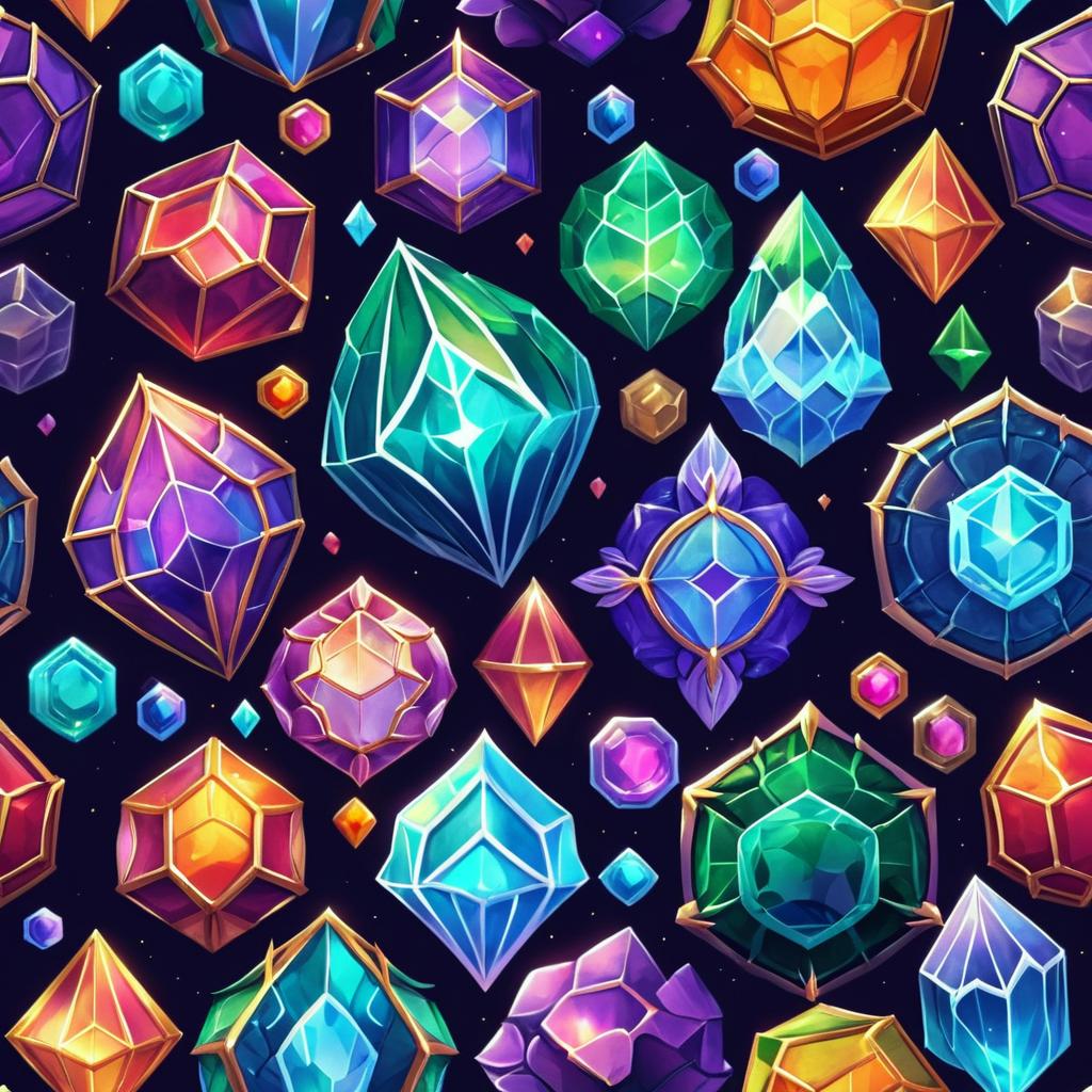 Whimsical Fantasy Gem Texture Design