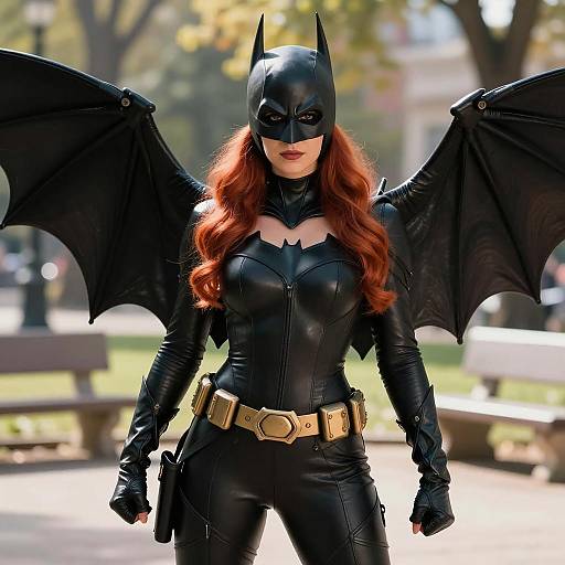 Photorealistic Bombshell Batgirl in Action
