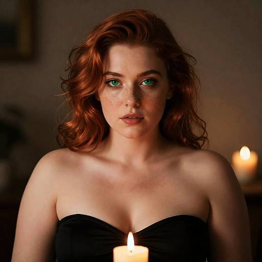 Candlelit Photoreal Portrait of Curvy Woman