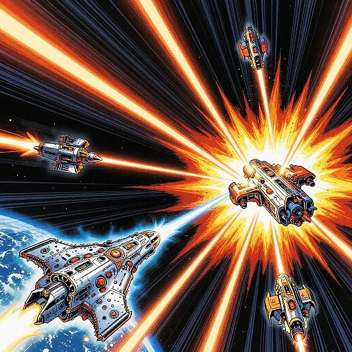 Epic Sci-Fi Space Battle Scene