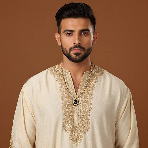 Bearded Man in Kaftan Costume